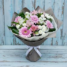 Букет цветов из:  Герберы, Альстромерии и Хризантемы в Красной горе
