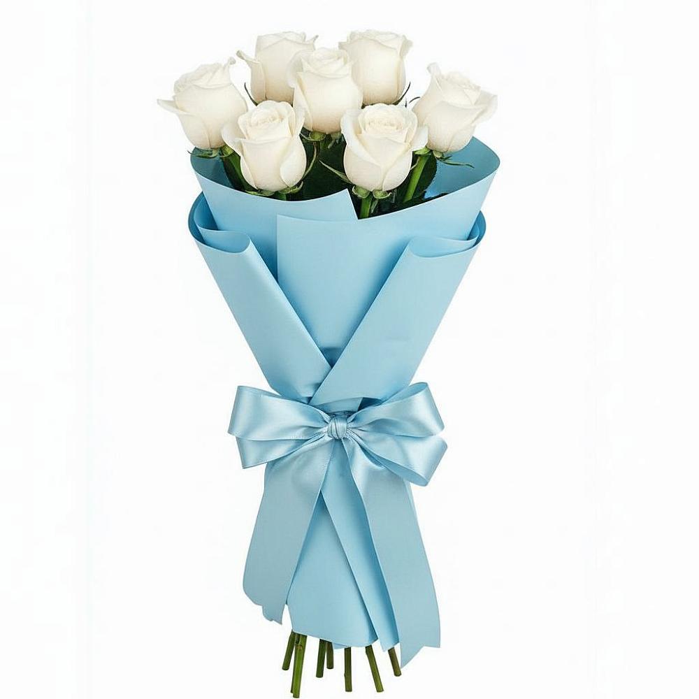 Букет 7 белых роз Проуд в Красной горе
