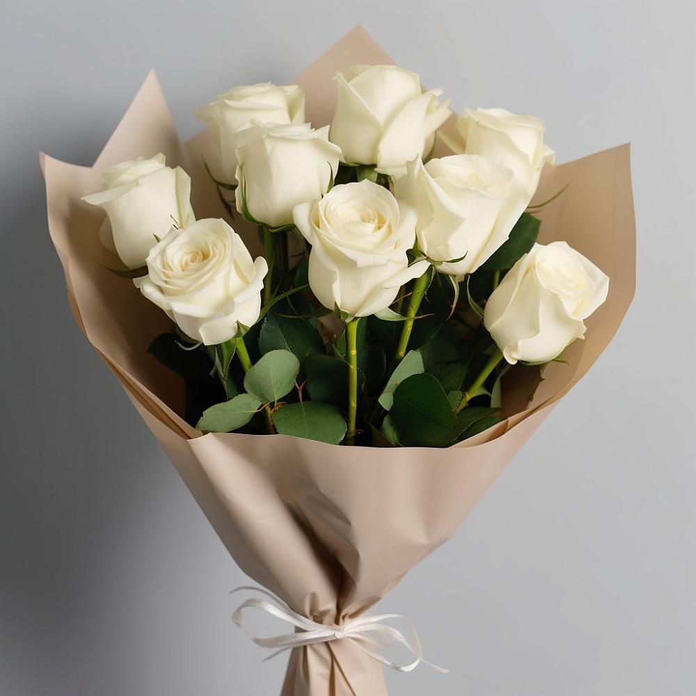 Букет 9 Белых роз Эдлесс Лав в Красной горе
