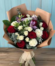 Букет цветов из:  Розы и Альстромерии в Красной горе