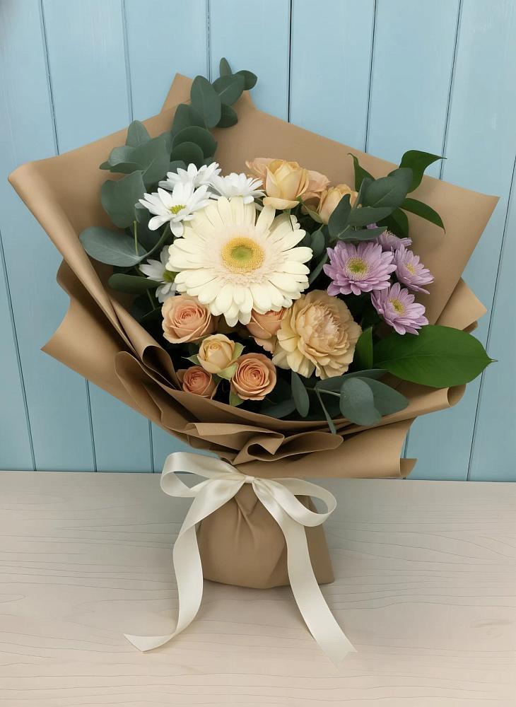 Букет цветов из: Герберы и Хризантемы в Красной горе