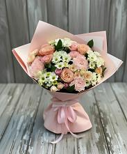 Букет цветов из:  Гвоздики, Розы и Хризантемы в Красной горе