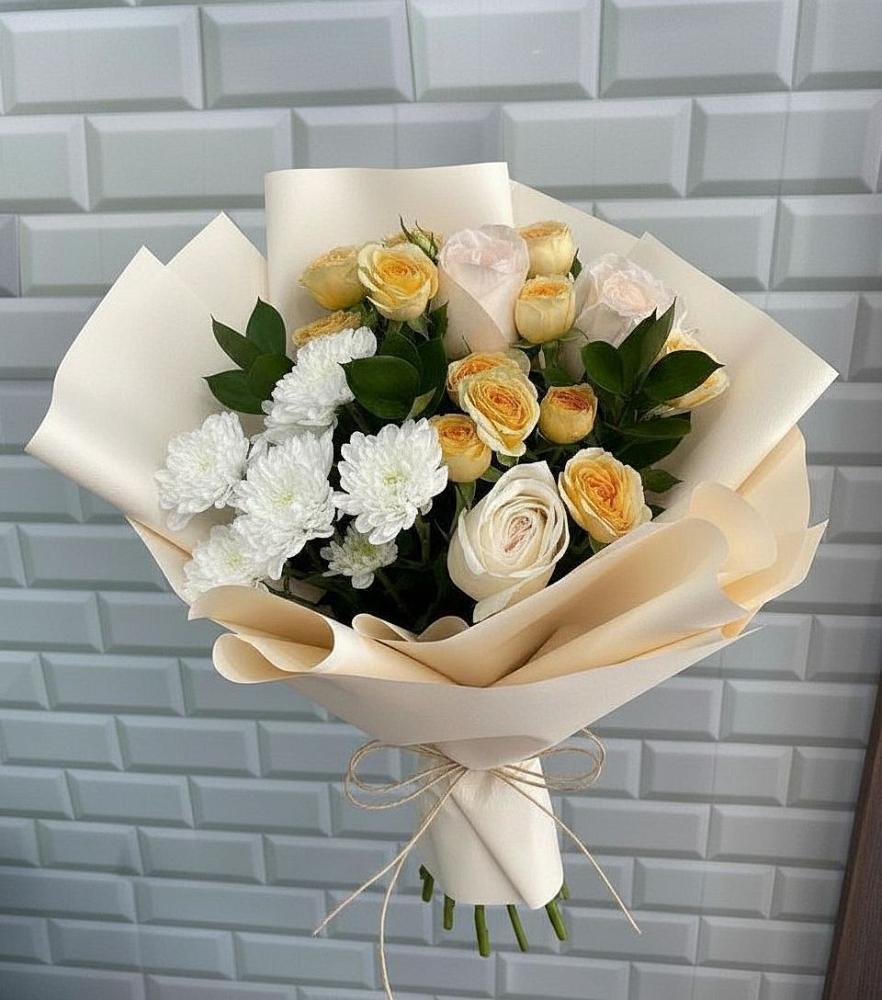 Букет цветов из: Розы и Хризантемы в Красной горе