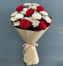 Букет цветов из:  Розы и Хризантемы в Красной горе