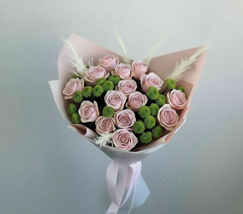 Букет цветов из: Розы и Хризантемы в Красной горе