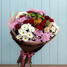 Букет цветов из:  Розы, Хризантемы и Альстромерии в Красной горе