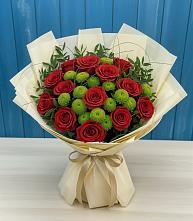 Букет цветов из:  Розы и Хризантемы в Красной горе