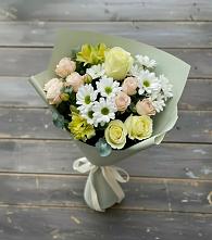 Букет цветов из:  Альстромерии, Розы и Хризантемы в Красной горе