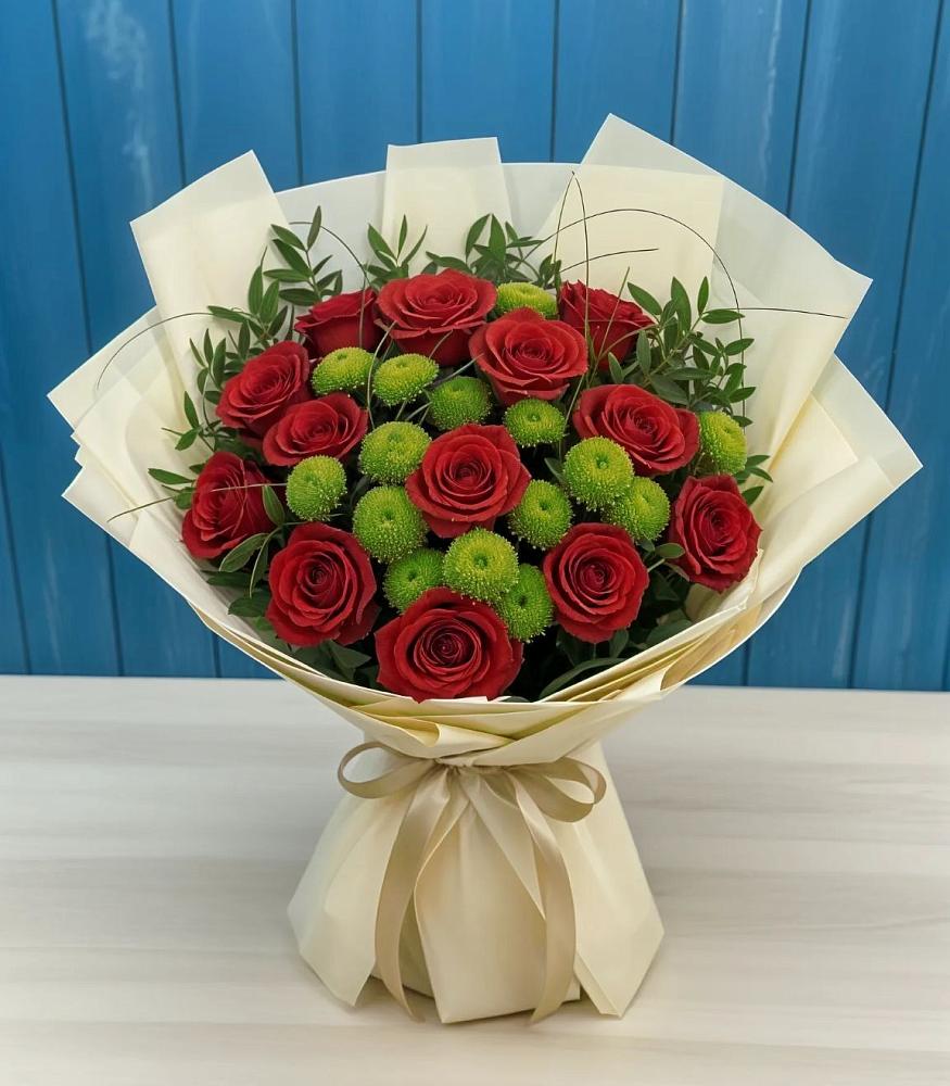 Букет цветов из: Розы и Хризантемы в Красной горе